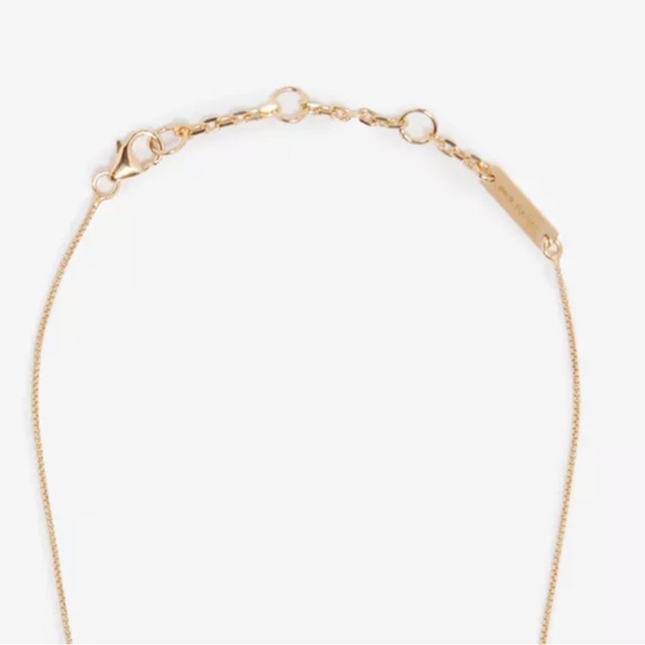 Bottega Veneta Heart Enamel Gold-Plated Sterling Silver Necklace NIB Blue Green - Picture 3 of 9